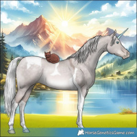 Horse Color:Platinum Silver Brown Pearl Dun Tobiano Rabicano