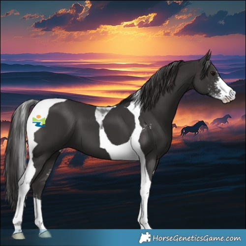 Horse Color:Smoky Black Sabino Tobiano 