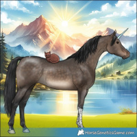 Horse Color:Brown Dun Tobiano 