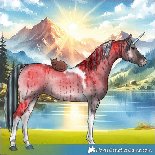 Horse Color:Painted Brown Onyx Tobiano Rabicano Brindle 