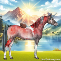 Horse Color:Painted Brown Onyx Tobiano Rabicano Brindle 