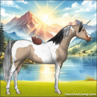 Horse Color:Brown Dun Tobiano 