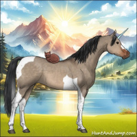 Horse Color:Brown Dun Tobiano 