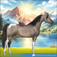 Horse Color:Brown Dun Tobiano Brindle