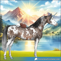 Horse Color:White Spotted Brown Ice Dun Splash Brindle 
