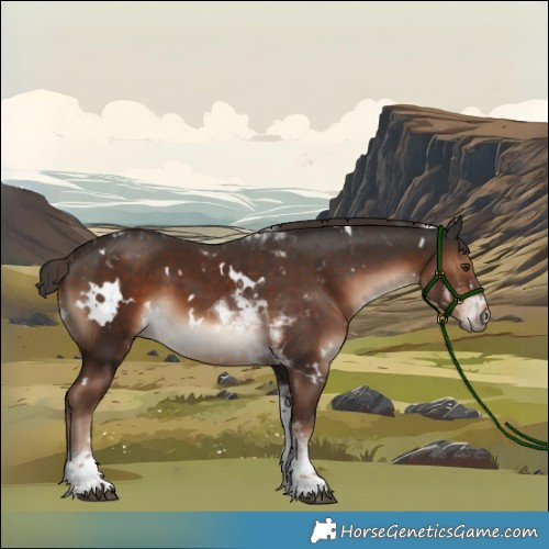 Horse Color:White Spotted Liver Chestnut Tobiano 