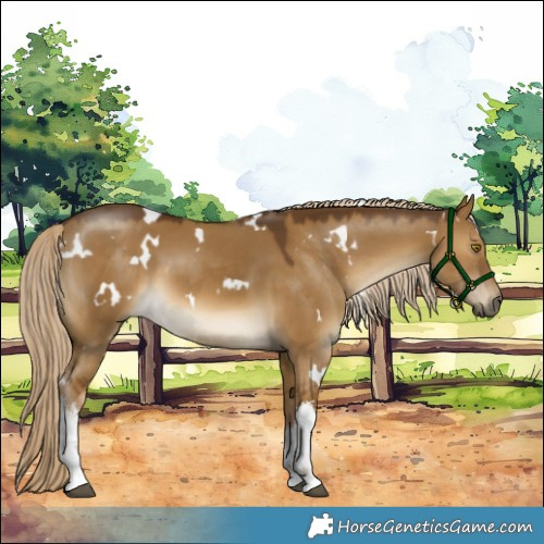 Horse Color:White Spotted Chocolate Palomino Dun 