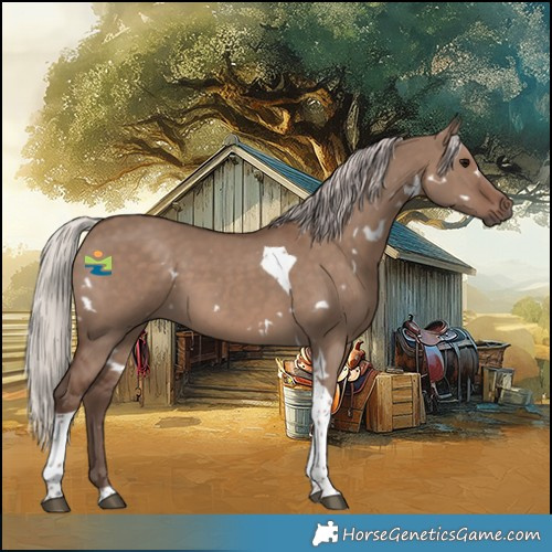 Horse Color:White Spotted Silver Grullo Tobiano 