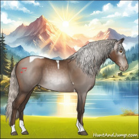 Horse Color:Gray Silver Black Pearl Tobiano 