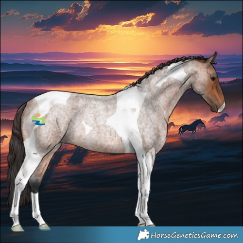Horse Color:Bay Roan Tobiano Rabicano 
