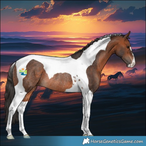 Horse Color:Bay Tobiano Rabicano 