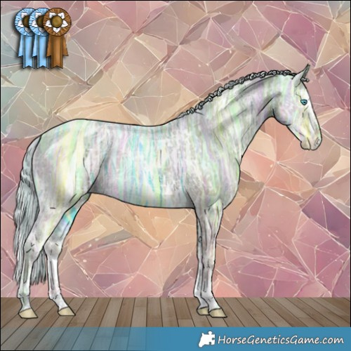 Horse Color:Watercolor Chocolate Palomino Ice Pearl Splash Tobiano and Watercolor Cremello Ice Splash