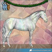 Horse Color:Watercolor Chocolate Palomino Ice Pearl Splash Tobiano and Watercolor Cremello Ice Splash