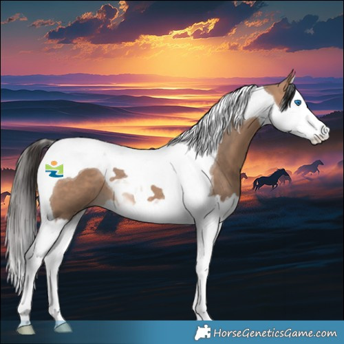 Horse Color:Bay Dun Splash Tobiano 