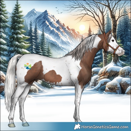 Horse Color:Silver Black Splash Tobiano 