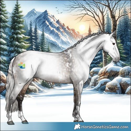 Horse Color:Gray White Spotted Silver Bay Dun 