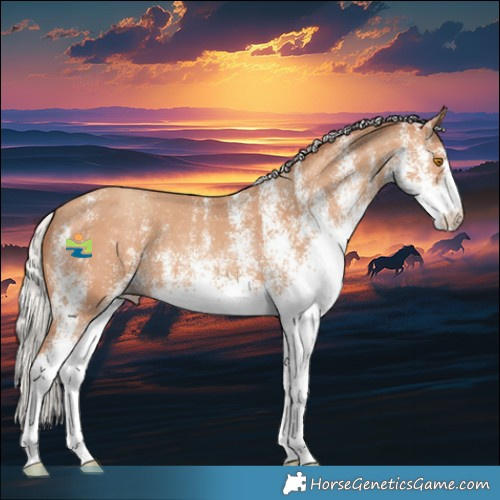 Horse Color:White Spotted Silver Classic Champagne 