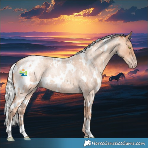 Horse Color:White Spotted Silver Amber Champagne Roan 