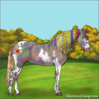 Horse Color:Painted Nacre Silver Grullo Splash Tobiano Frame 