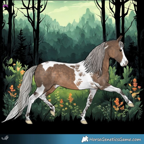 Horse Color:Silver Brown Dun Splash Tobiano