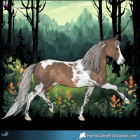 Horse Color:Silver Brown Dun Splash Tobiano 