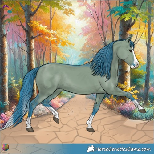 Horse Color:Watercolor Grullo Splash Rabicano 