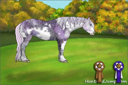 Horse Color:Watercolor White Spotted Silver Blue Onyx Ice Pearl Frame 