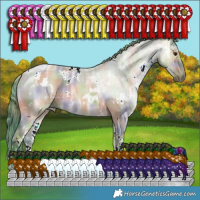 Horse Color:Nacre Watercolor White Spotted Brown Ice Dun 