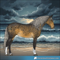 Horse Color:Silver Buckskin Tobiano 