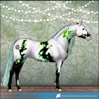 Horse Color:Painted Watercolor White Spotted Buckskin Ice Roan