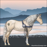Horse Color:Silver Smoky Blue Roan Pearl Tobiano