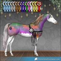 Horse Color:Painted Watercolor White Spotted Brown Splash 