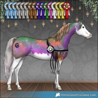 Horse Color:Painted Watercolor White Spotted Brown Splash 
