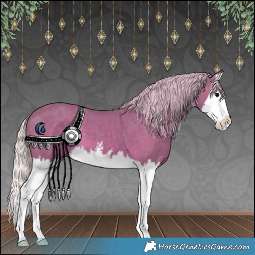 Horse Color:Watercolor White Spotted Silver Black Splash 