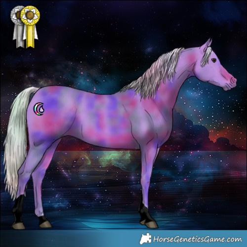 Horse Color:Nacre Watercolor Silver Brown Tobiano 