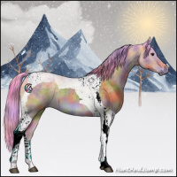 Horse Color:Nacre Watercolor Brown Tobiano