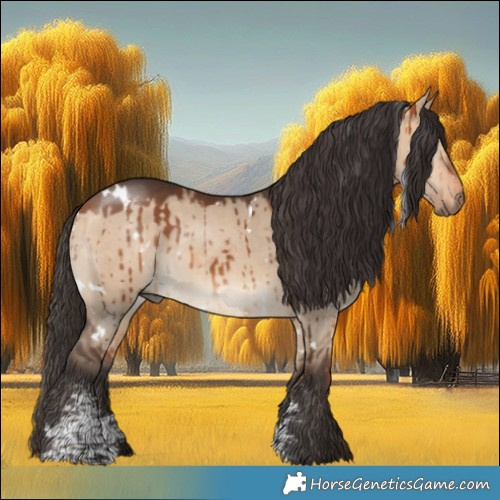 Horse Color:White Spotted Bay Dun Sabino Brindle 