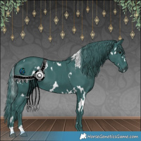 Horse Color:Watercolor White Spotted Black 