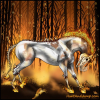 Horse Color:White Spotted Amber Champagne Onyx Tobiano