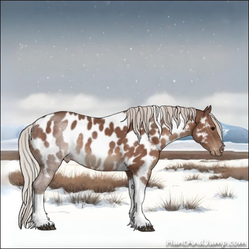 Horse Color:Silver Black Tobiano Appaloosa Rabicano 