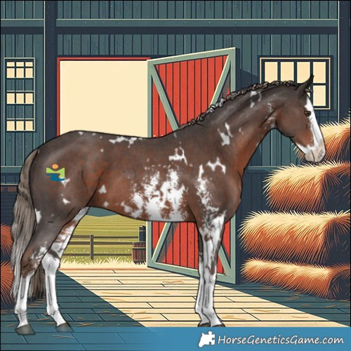 Horse Color:White Spotted Liver Chestnut Sabino Splash 