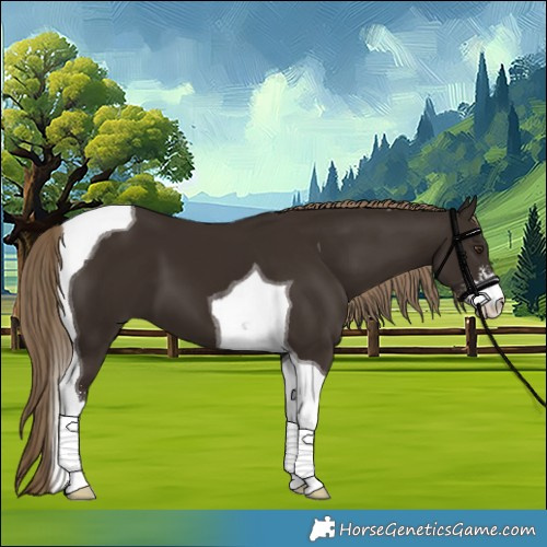 Horse Color:Liver Chestnut Sabino Tobiano 