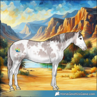 Horse Color:Platinum White Spotted Chocolate Bay Dun Splash Varnish 