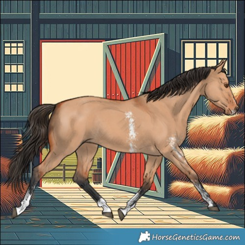 Horse Color:Bay Dun Sabino Rabicano 