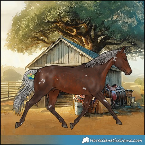 Horse Color:White Spotted Silver Brown Rabicano 