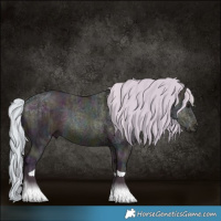 Horse Color:Watercolor Midnight Silver Bay Ice Dun Tobiano 