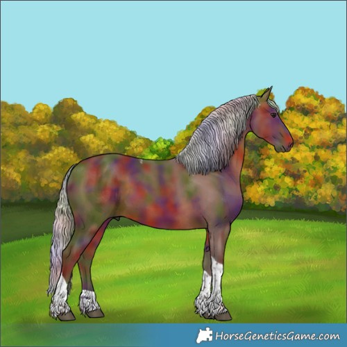 Horse Color:Nacre Silver Brown Tobiano 