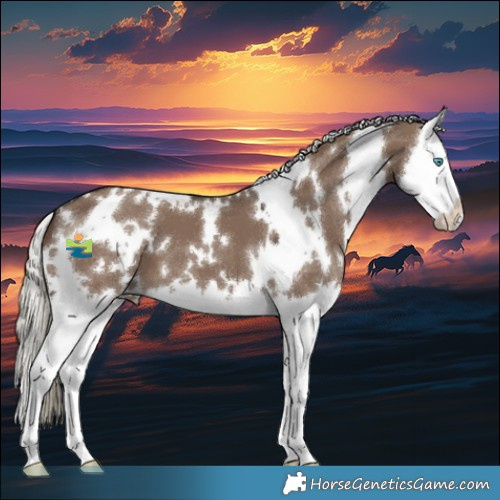 Horse Color:White Spotted Liver Red Dun Mushroom Splash 