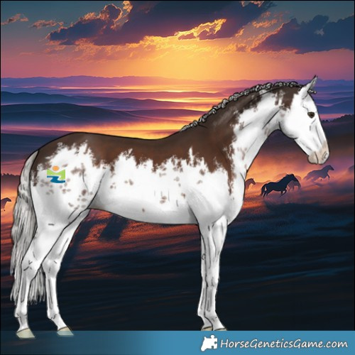 Horse Color:White Spotted Liver Chestnut Mushroom Splash 