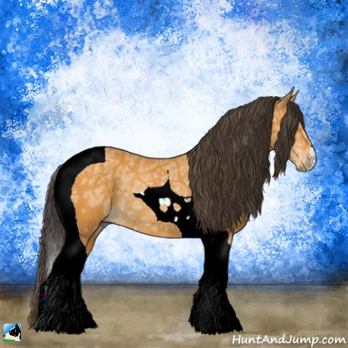 Horse Color:Buckskin Ice Tobiano Rabicano 